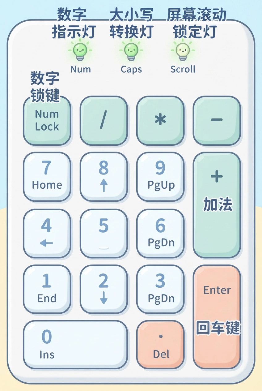 数字小键盘与状态指示灯